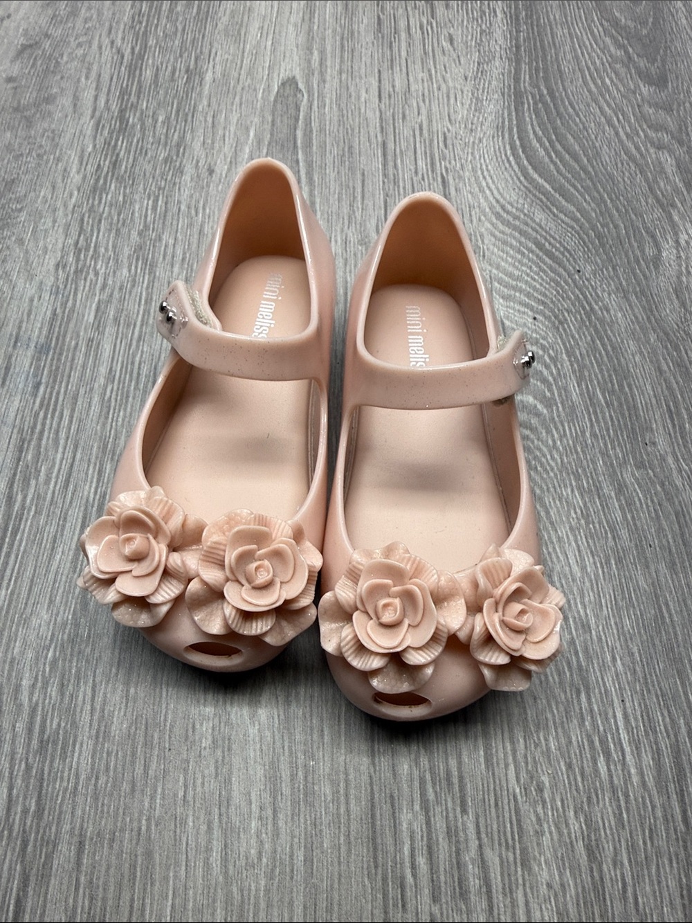 Mini Melissa Blush Pink Floral Mary Jane Shoes